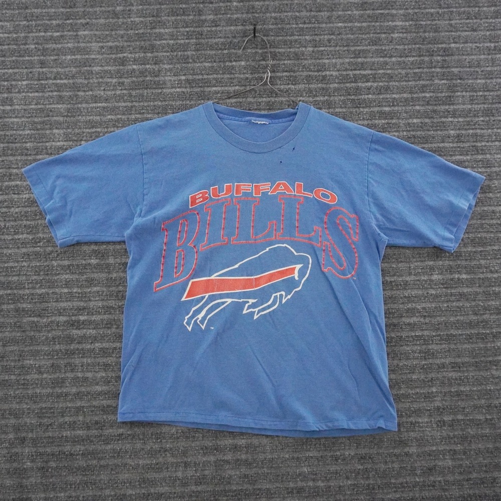 Vintage 80s Buffalo Bills T-Shirt Large Blue Graphic Tee NFL Football